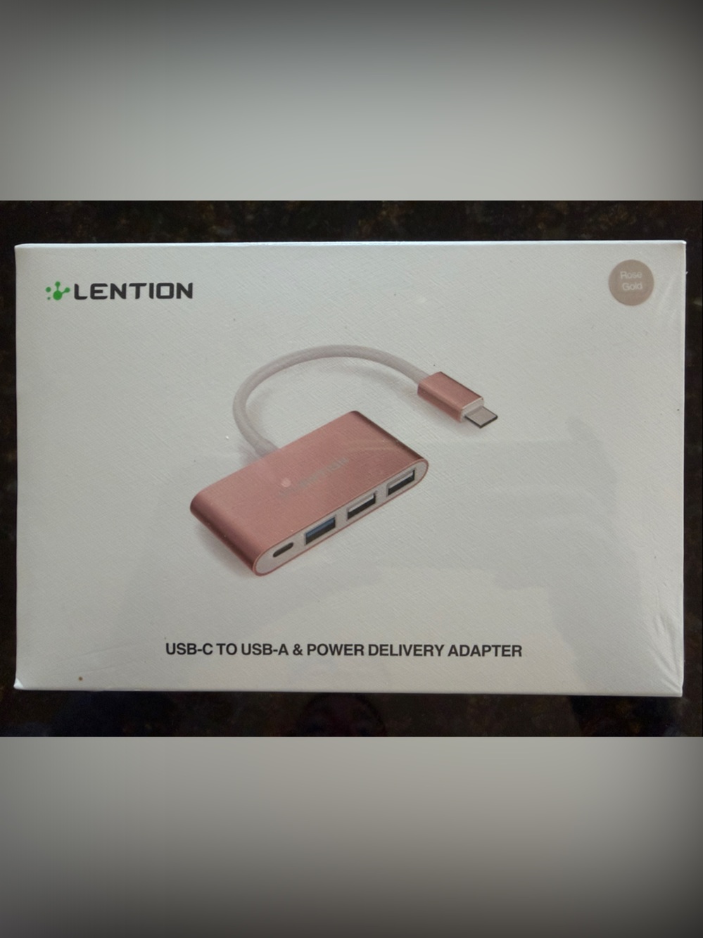 USB-C to USB-A & Power Delivery Adapter — Rose Gold
